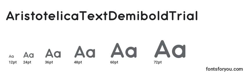 Размеры шрифта AristotelicaTextDemiboldTrial