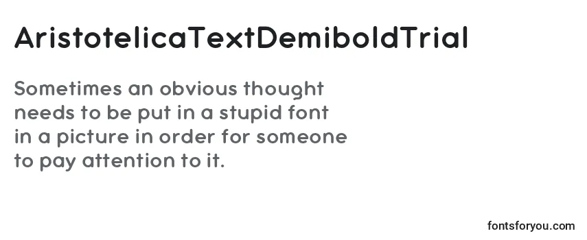 Review of the AristotelicaTextDemiboldTrial Font