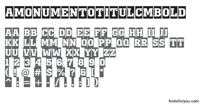 Schriftart AMonumentotitulcmBold – Alphabet, Zahlen, spezielle Symbole