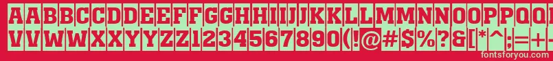 AMonumentotitulcmBold Font – Green Fonts on Red Background