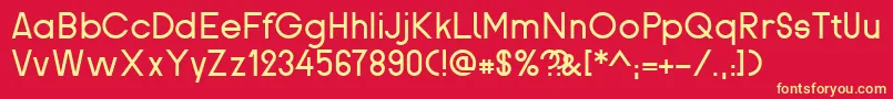 フォントProletarsk – 黄色の文字、赤い背景