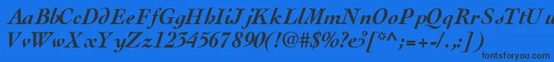 ThesissskBoldItalic Font – Black Fonts on Blue Background