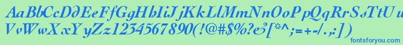 ThesissskBoldItalic Font – Blue Fonts on Green Background