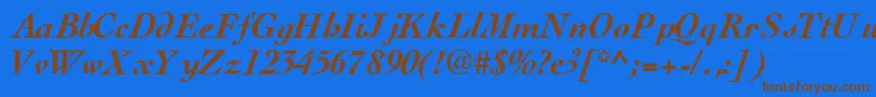 ThesissskBoldItalic Font – Brown Fonts on Blue Background