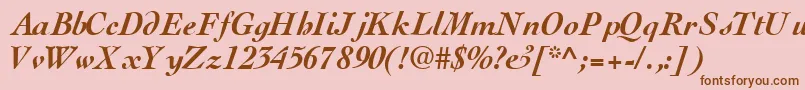 ThesissskBoldItalic Font – Brown Fonts on Pink Background