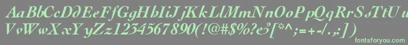 ThesissskBoldItalic Font – Green Fonts on Gray Background