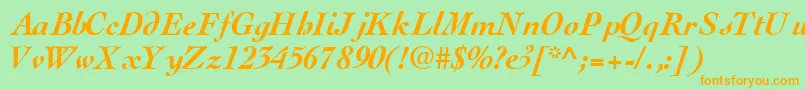 ThesissskBoldItalic Font – Orange Fonts on Green Background