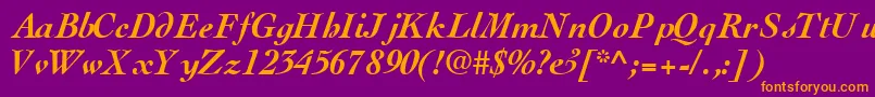 ThesissskBoldItalic Font – Orange Fonts on Purple Background