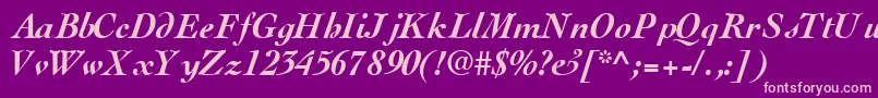 ThesissskBoldItalic Font – Pink Fonts on Purple Background