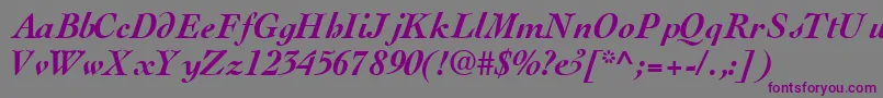 ThesissskBoldItalic Font – Purple Fonts on Gray Background