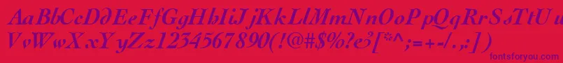 ThesissskBoldItalic Font – Purple Fonts on Red Background