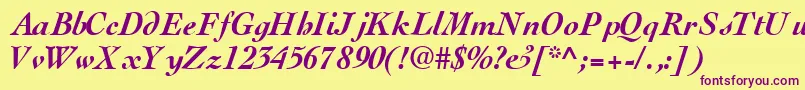 ThesissskBoldItalic Font – Purple Fonts on Yellow Background