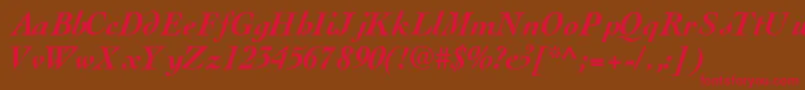 ThesissskBoldItalic Font – Red Fonts on Brown Background