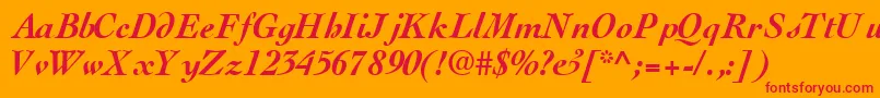 ThesissskBoldItalic Font – Red Fonts on Orange Background