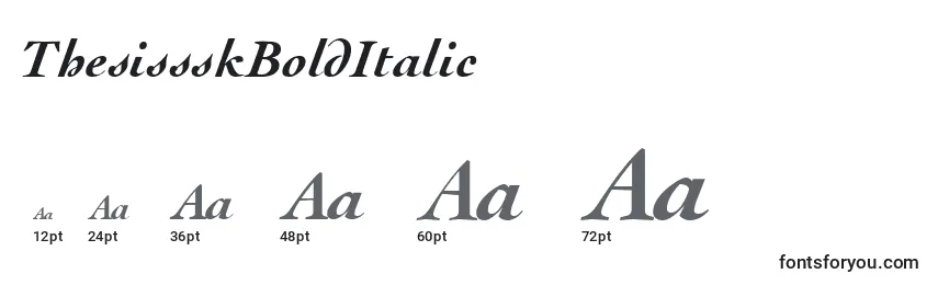 Размеры шрифта ThesissskBoldItalic