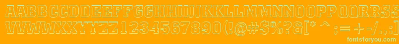 AMonumentotitulshBold Font – Green Fonts on Orange Background