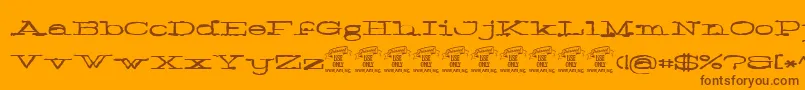 Normalepersonaluse Font – Brown Fonts on Orange Background