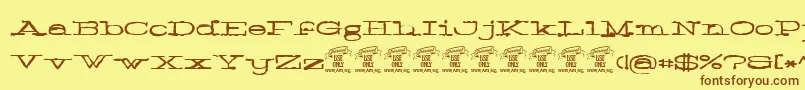 Normalepersonaluse Font – Brown Fonts on Yellow Background