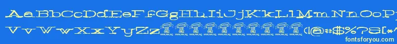 Normalepersonaluse Font – Yellow Fonts on Blue Background
