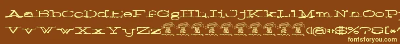 Normalepersonaluse Font – Yellow Fonts on Brown Background