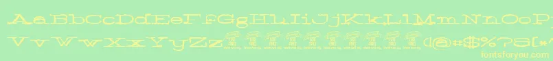 Шрифт Normalepersonaluse – жёлтые шрифты на зелёном фоне