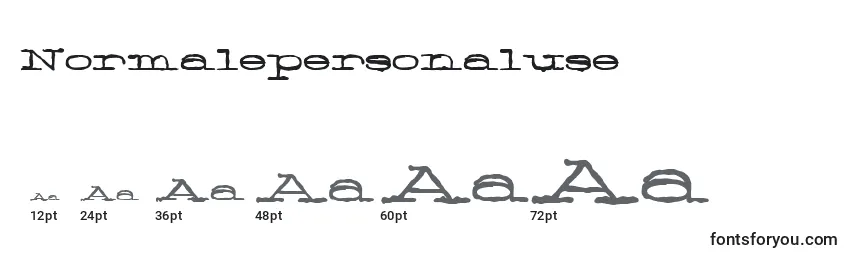 Normalepersonaluse Font Sizes