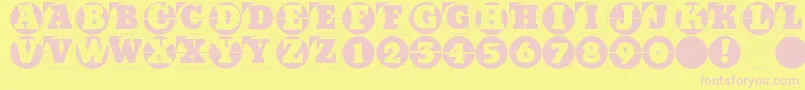Шрифт Gridconcretelogoable – розовые шрифты на жёлтом фоне