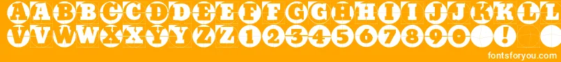 Gridconcretelogoable-Schriftart – Weiße Schriften auf orangefarbenem Hintergrund