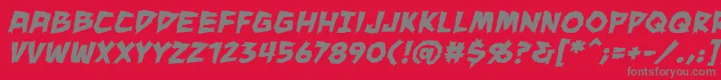 ManeaterBbBold-Schriftart – Graue Schriften auf rotem Hintergrund