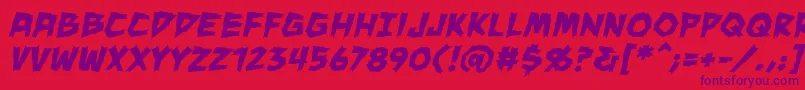 フォントManeaterBbBold – 赤い背景に紫のフォント
