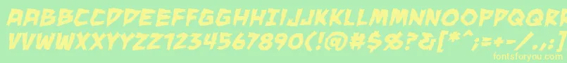 ManeaterBbBold Font – Yellow Fonts on Green Background