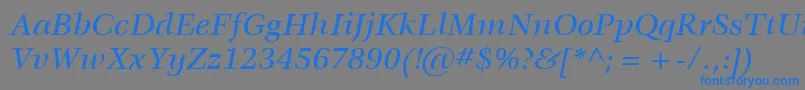 ItcVeljovicLtMediumItalic-Schriftart – Blaue Schriften auf grauem Hintergrund