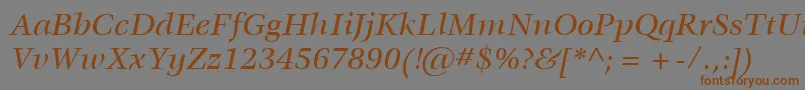 ItcVeljovicLtMediumItalic-fontti – ruskeat fontit harmaalla taustalla