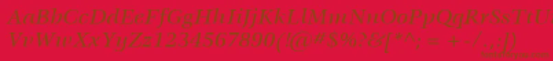 ItcVeljovicLtMediumItalic Font – Brown Fonts on Red Background