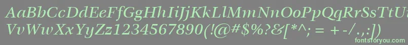 ItcVeljovicLtMediumItalic Font – Green Fonts on Gray Background