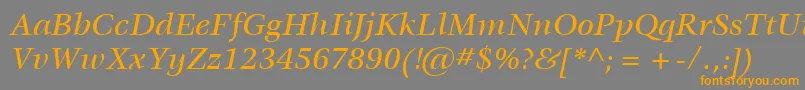 Шрифт ItcVeljovicLtMediumItalic – оранжевые шрифты на сером фоне