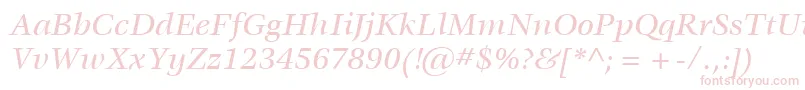 Fonte ItcVeljovicLtMediumItalic – fontes rosa em um fundo branco