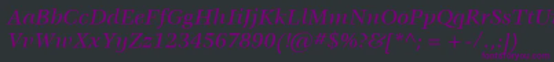 Шрифт ItcVeljovicLtMediumItalic – фиолетовые шрифты на чёрном фоне