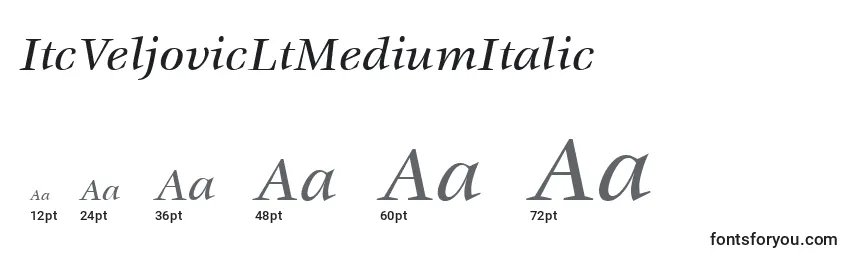Размеры шрифта ItcVeljovicLtMediumItalic