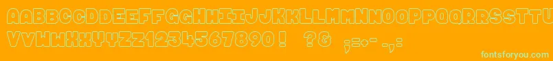 MakiFugu Font – Green Fonts on Orange Background