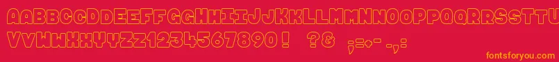 MakiFugu Font – Orange Fonts on Red Background