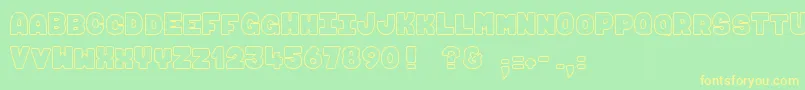 MakiFugu Font – Yellow Fonts on Green Background