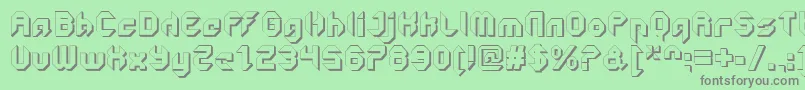 フォントGetaroboClosedextruded – 緑の背景に灰色の文字