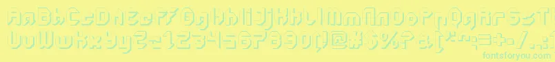 フォントGetaroboClosedextruded – 黄色い背景に緑の文字