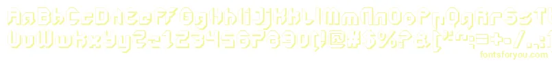 フォントGetaroboClosedextruded – 白い背景に黄色の文字