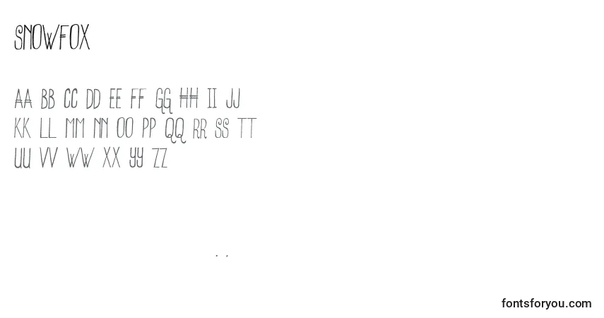 Czcionka SnowFox – alfabet, cyfry, specjalne znaki