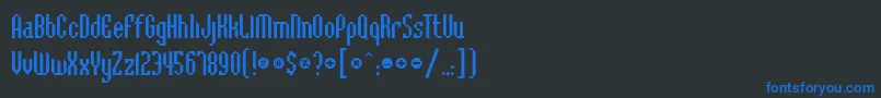 Czcionka BadlocicgBevel – niebieskie czcionki na czarnym tle