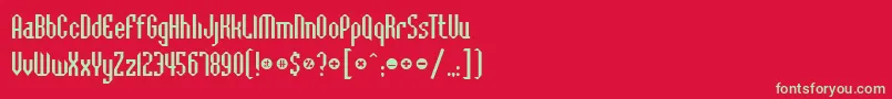 フォントBadlocicgBevel – 赤い背景に緑の文字