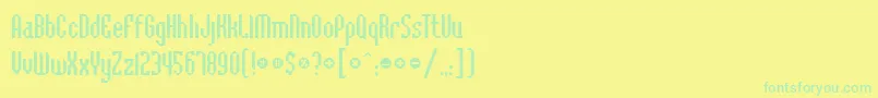 フォントBadlocicgBevel – 黄色い背景に緑の文字