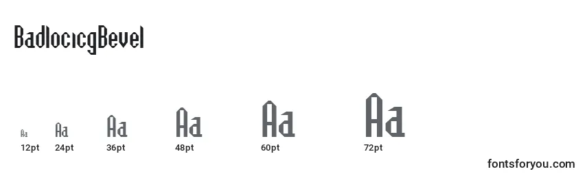 BadlocicgBevel Font Sizes